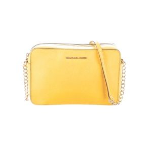 🌟 NWOT Authentic Leather Michael Kors purse with chain in buttercup yellow